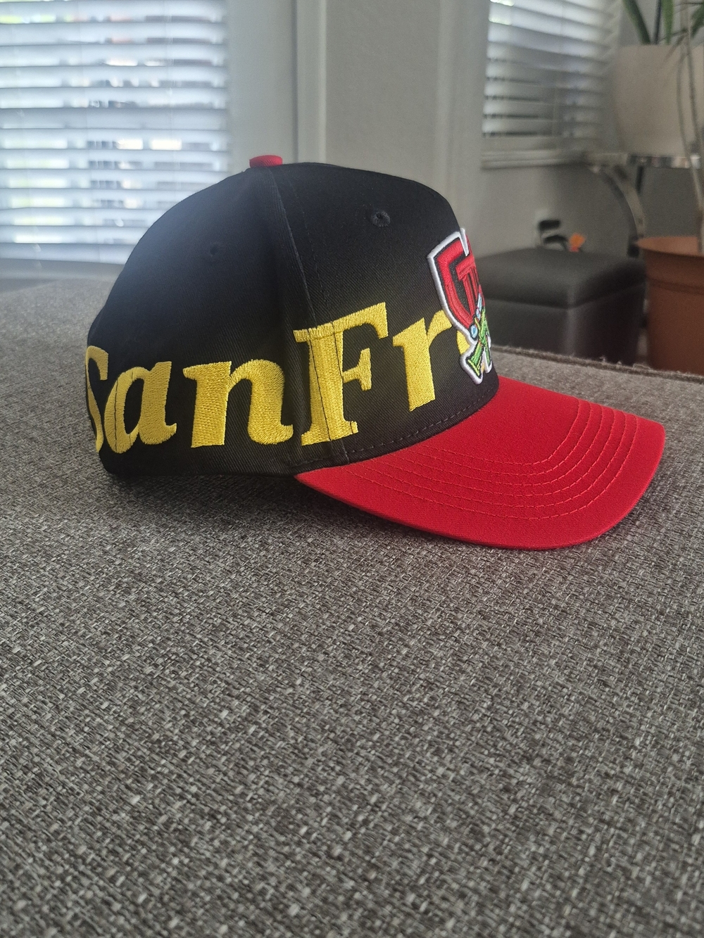 Black and Red SanFr Embroidered Baseball Cap